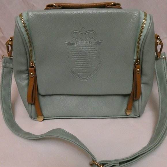 Cettu Handbags - Cettu Italian Aqua Pebbled Leather Purse Handbag